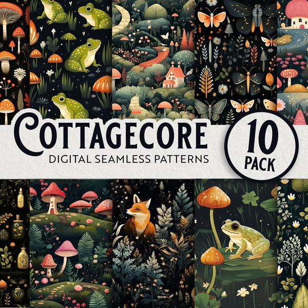 Cottagecore - Seamless Digital Patterns - 10 Pack