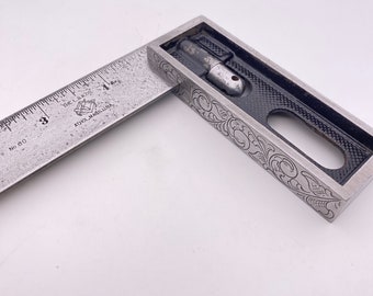 Hand Engraved Starrett Try Square