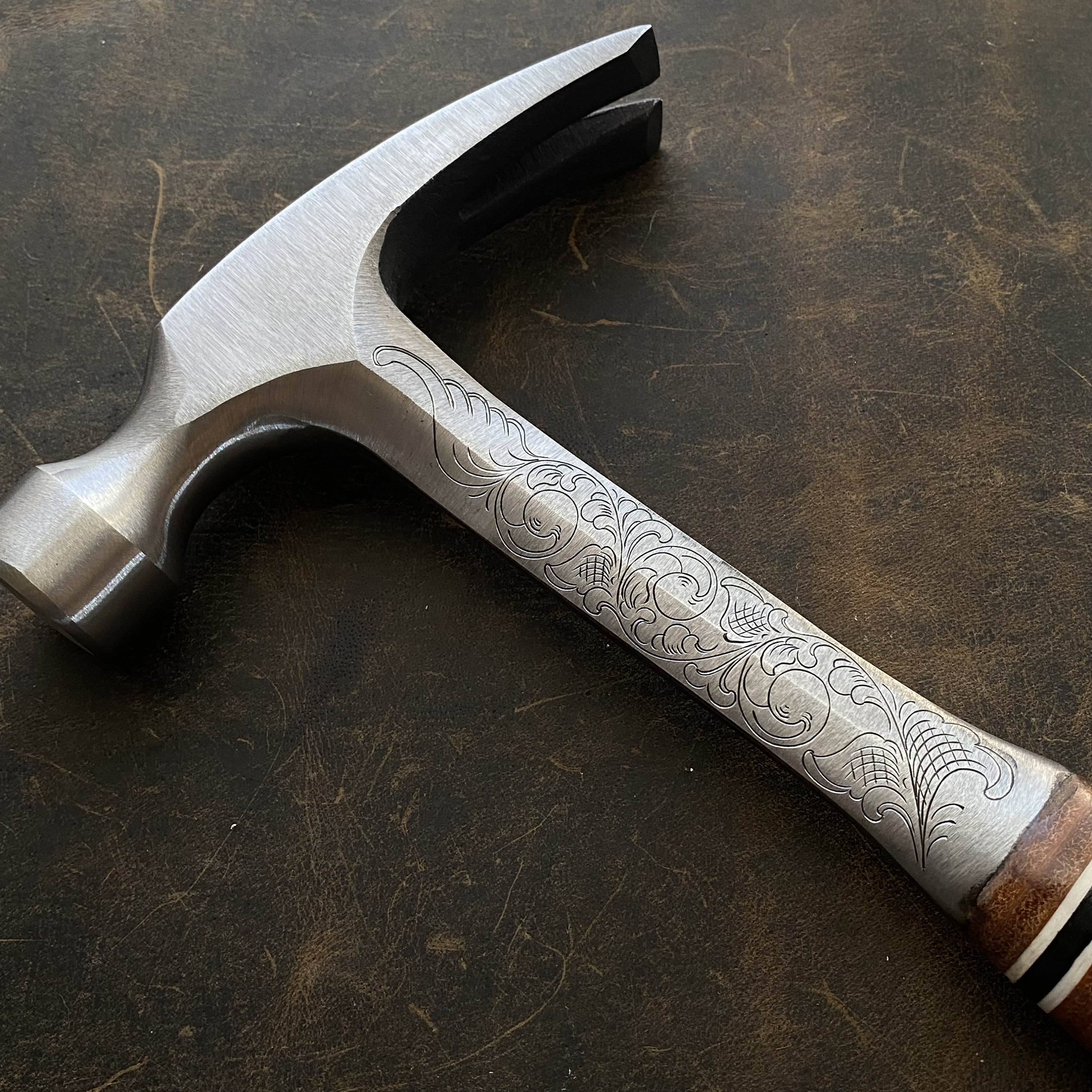 Vintage estwing hammer with leather belt