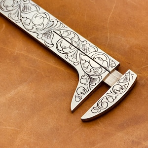 Hand Engraved Brass Caliper