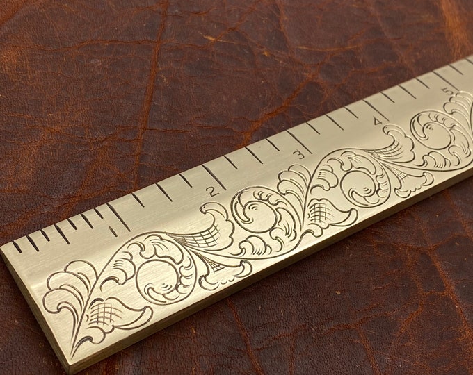 Bedazzled Ruler Hand Engraved Brass Ruler - Etsy