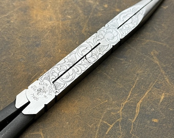 Hand Engraved Long-Reach Pliers