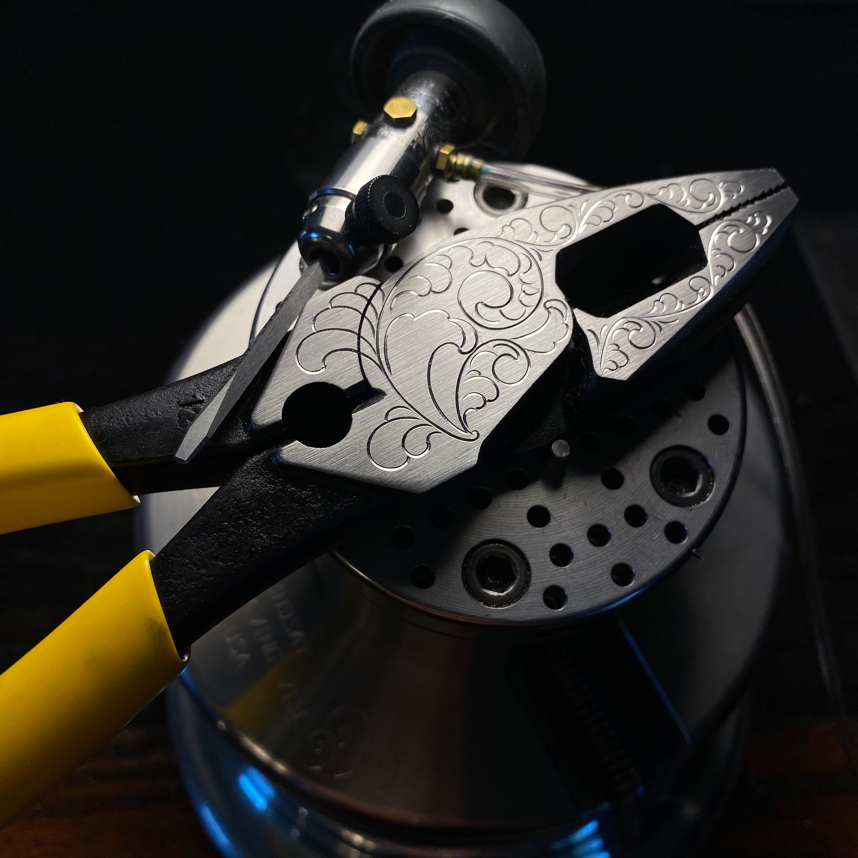 Hand Engraved Lineman Crimping Pliers Etsy Canada