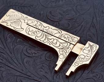 Hand Engraved Brass Caliper