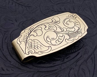 Hand Engraved Money Clip