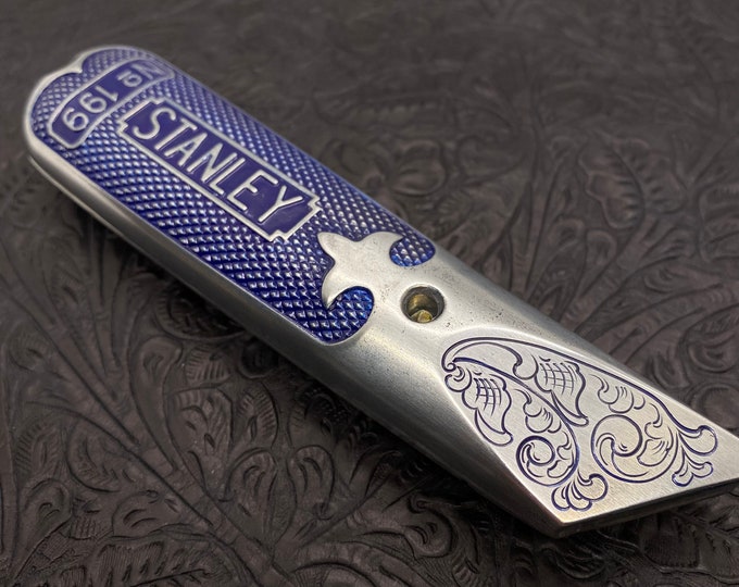 Hand Engraved Fixed Blade Utility Knife Etsy