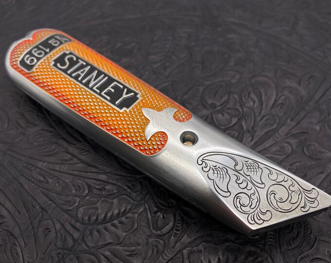 Hand Engraved Fixed Blade Utility Knife Etsy