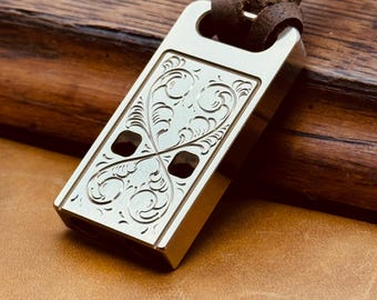 Hand Engraved Brass Safety Whistle