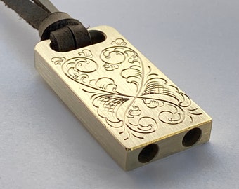 Hand Engraved Brass Safety Whistle