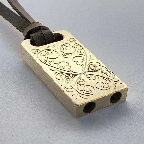 Hand Engraved Brass Safety Whistle