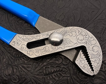 Hand Engraved Channel Lock Pliers
