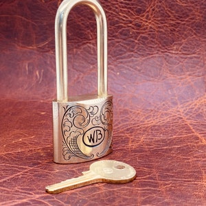 Hand Engraved Brass Padlock