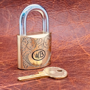 Hand Engraved Brass Padlock