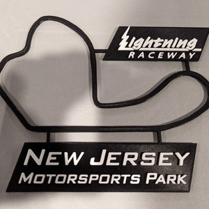 New Jersey Motorsport Park Lightning Track Map met naamplaatje Wall Art