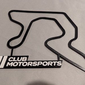 Club Motorsports New Hampshire circuitkaart met naambord kunst aan de muur