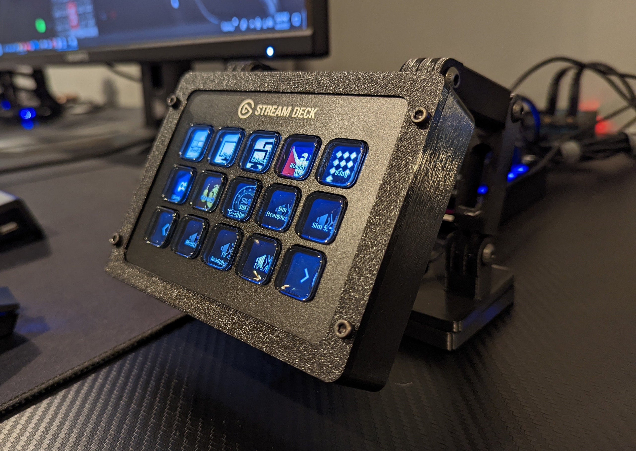 Stream Deck 15 Key Modular Adjustable Mount fully Enclosed MK1 or MK2  Models 