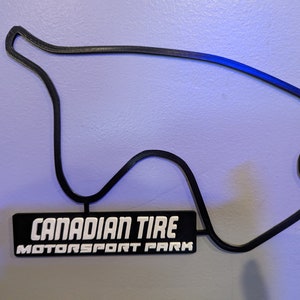 Canadian Tire Motorsport Park circuitkaart met naambord kunst aan de muur