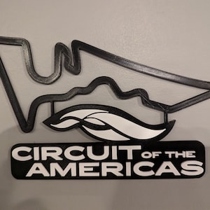 Circuit of the Americas-circuitkaart met naamplaatje