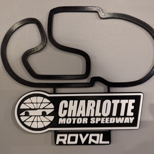Charlotte Motor Speedway Roval Track Map Wall Art (met naamplaatje)