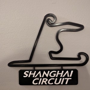 Shanghai International Circuit-baankaart met naamplaatje