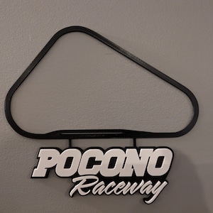 Pocono Raceway Track Map Wall Art (met naamplaatje)