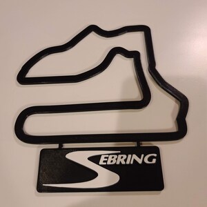 Sebring-trackkaart met naambordmuurkunst
