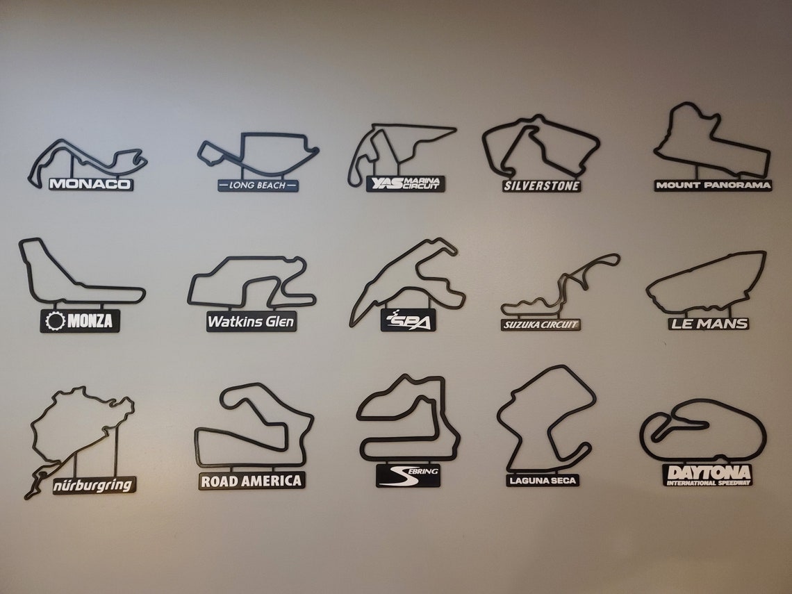 Buttonwillow Raceway Track Map With Nameplate Wall Art Etsy