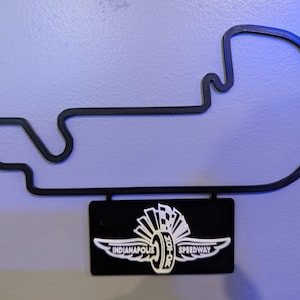 Indianapolis Road Course Track Map met naambord kunst aan de muur