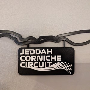 Jeddah Corniche Circuit-circuitkaart met naamplaatje