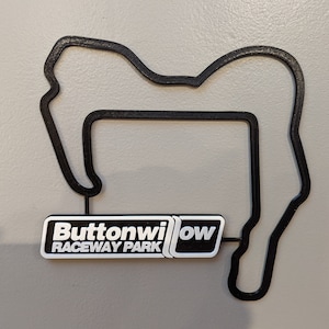 Buttonwillow Raceway Track Map met naamplaatje Wall Art