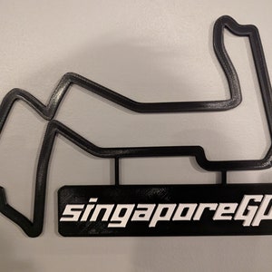 GP-circuitkaart van Singapore met naamplaatje