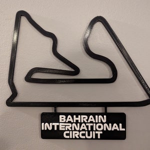 Bahrein International Circuit-baankaart met naamplaatje