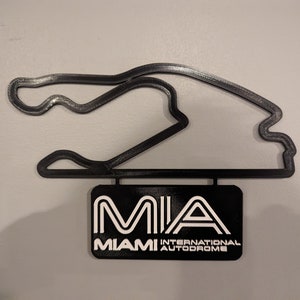 Miami International Autodrome-circuitkaart met naamplaatje