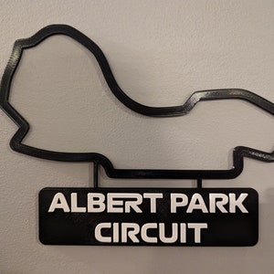 Albert Park Circuit-baankaart met naamplaatje