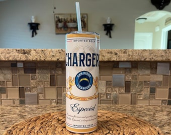 San Diego Chargers Tumbler 20oz with splash proof lid and plastic straw