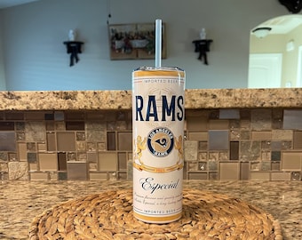 20oz Los Angeles Rams Tumbler 20oz Modelo tumbler design with splash proof lid and plastic straw