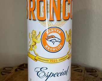 Vaso Modelo de los Denver Broncos de 20 oz con tapa a prueba de salpicaduras y pajita de plástico