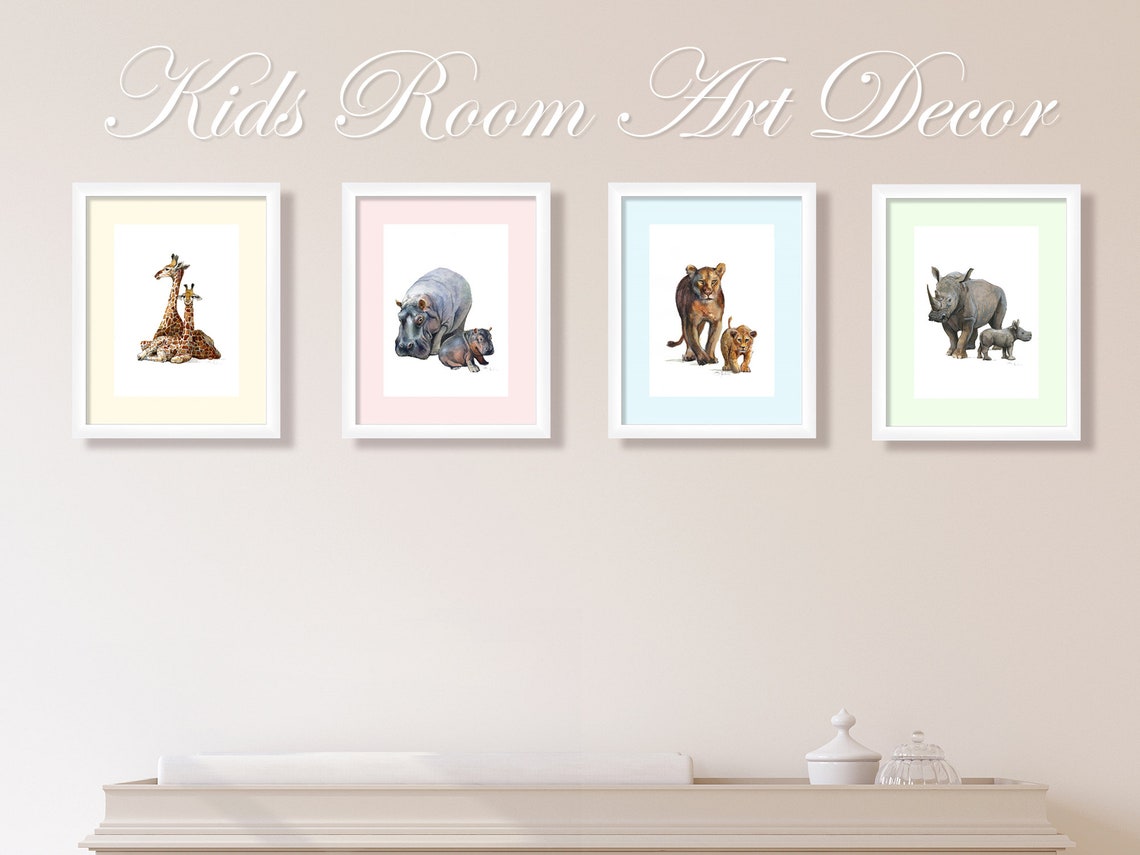 Nursery Art Prints, Set of 4 Prints, Nursery Decor, Nursery Wall Art
