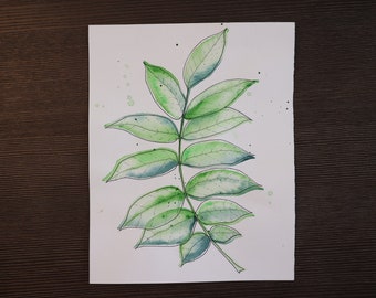 ORIGINAL Watercolor Painting | Plant Painting 8"x10" | Hand Painted Unframed Art