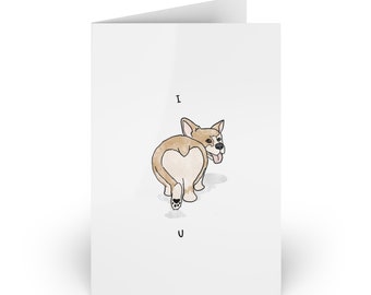 Corgi Butt Valentine's Day Card