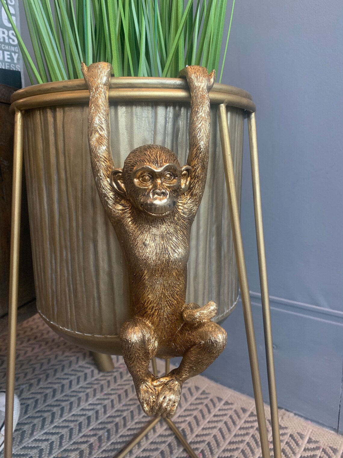 Gold Monkey Home Decor UK Living Room Ornaments Plant Pot Etsy