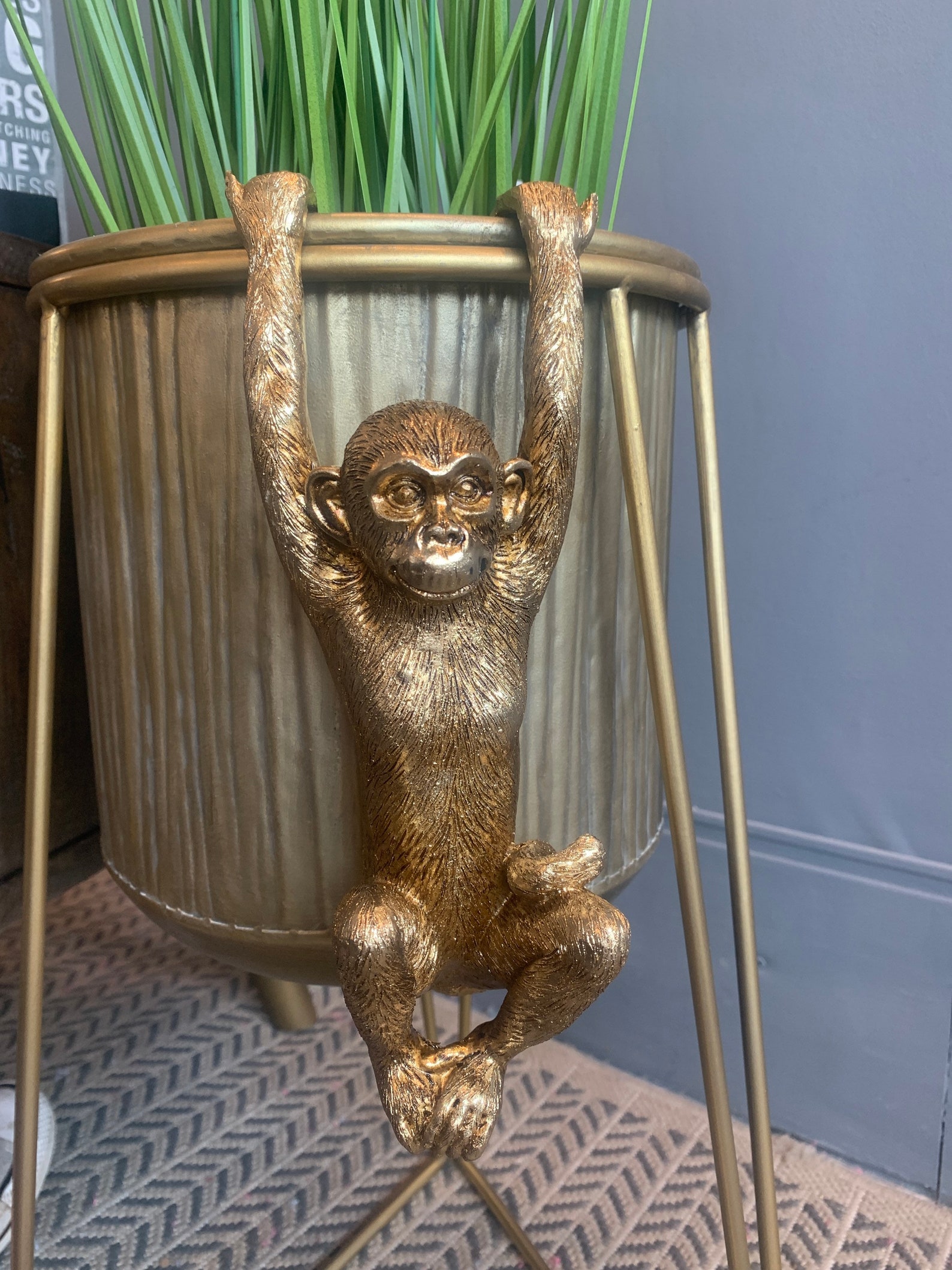 Gold Monkey Home Decor UK Living Room Ornaments Plant Pot Etsy