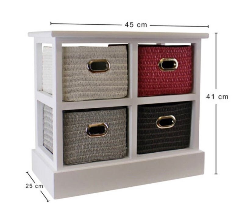 Pequeña unidad de almacenamiento con 4 cestas multicolores | Etsy