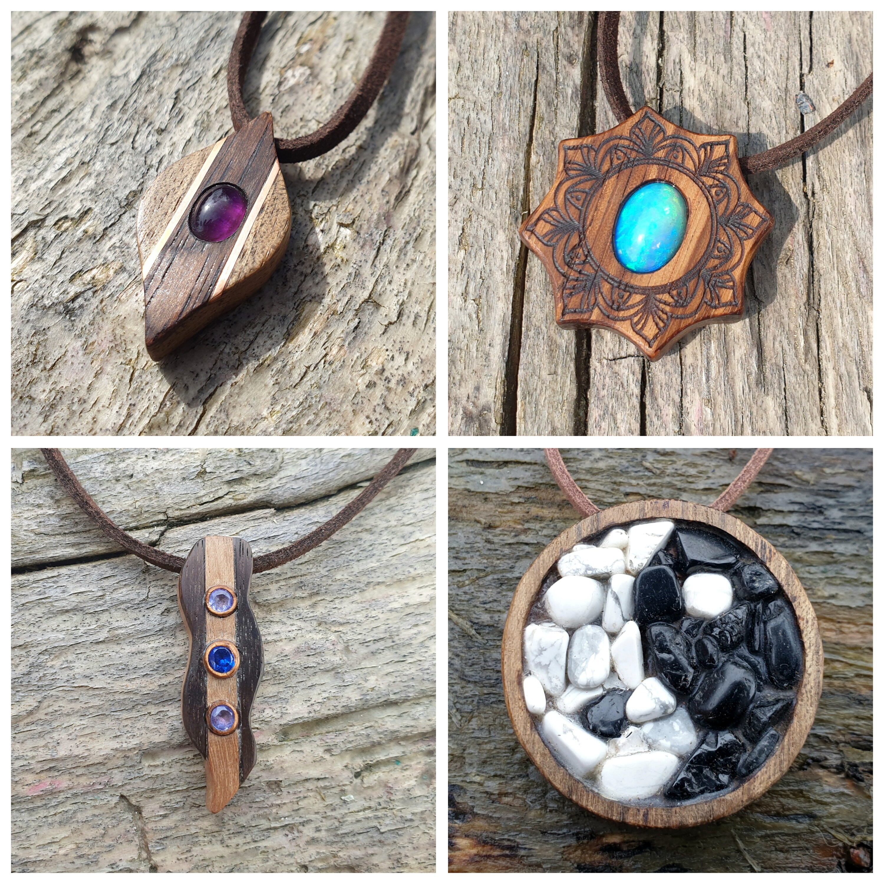 Wood and hotsell stone jewelry