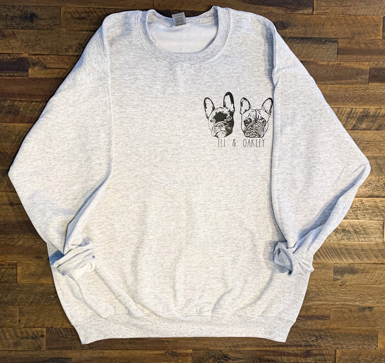 Personalized Pet Portrait Sweatshirt Personalized Pet Crew Etsy