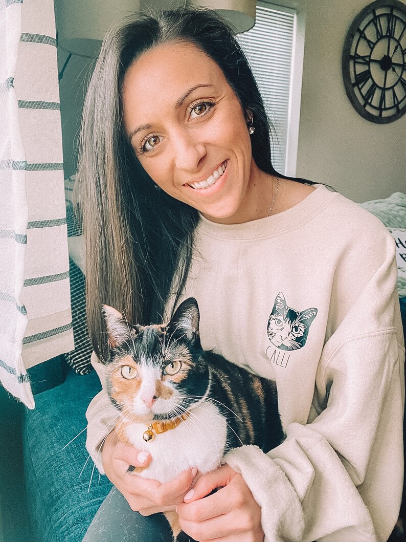 Personalized Pet Portrait Sweatshirt Personalized Pet Crew Etsy