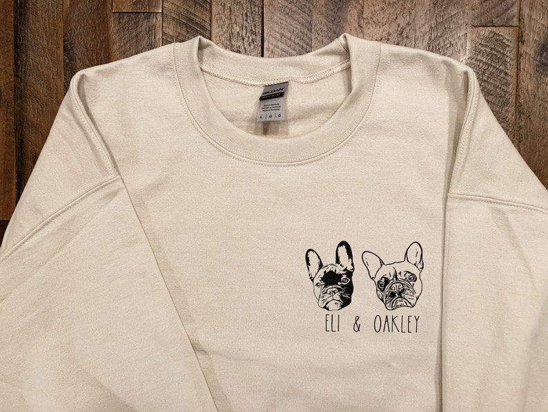 Personalized Pet Portrait Sweatshirt Personalized Pet Crew Etsy
