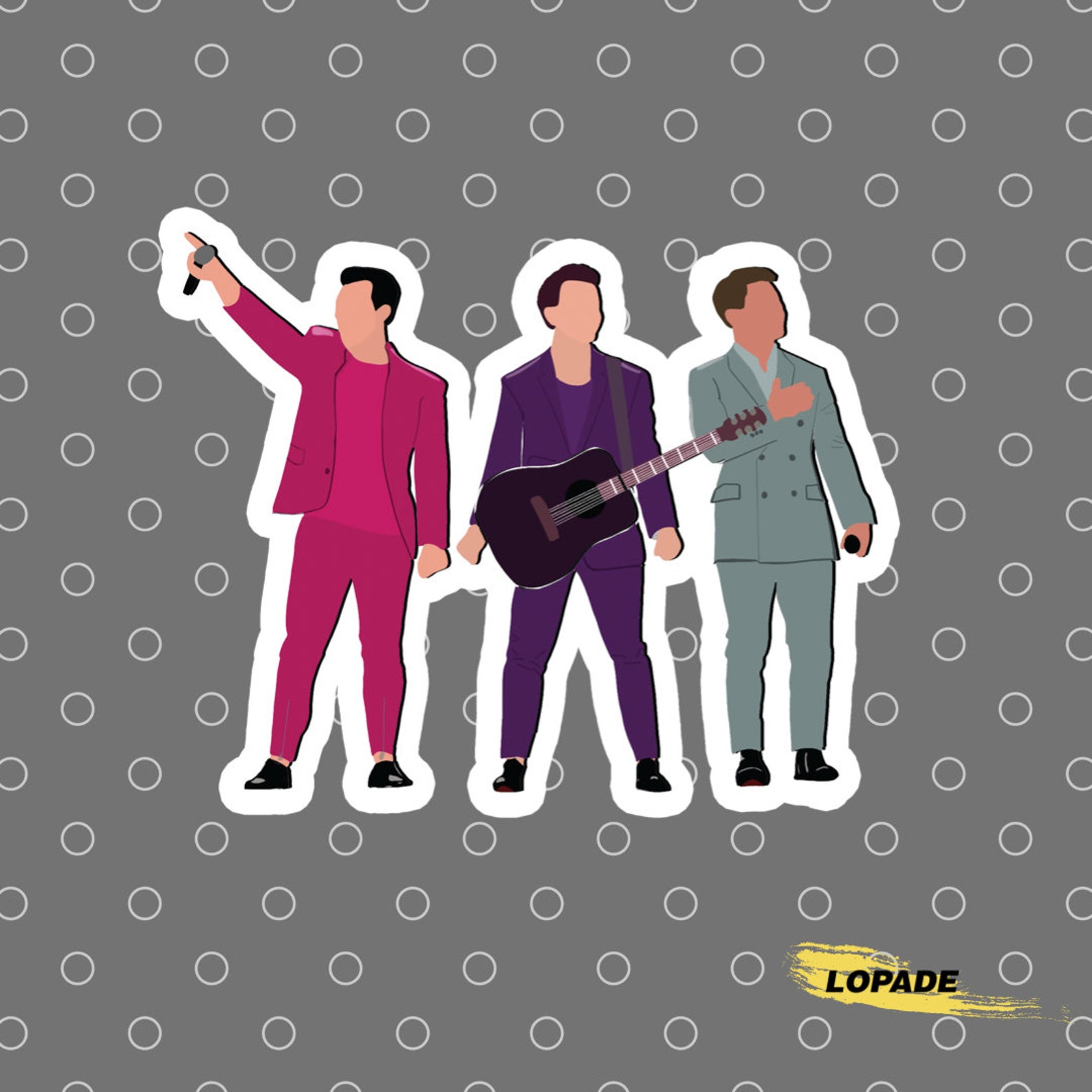 Jonas brothers waterproof sticker. Free shipping | Etsy