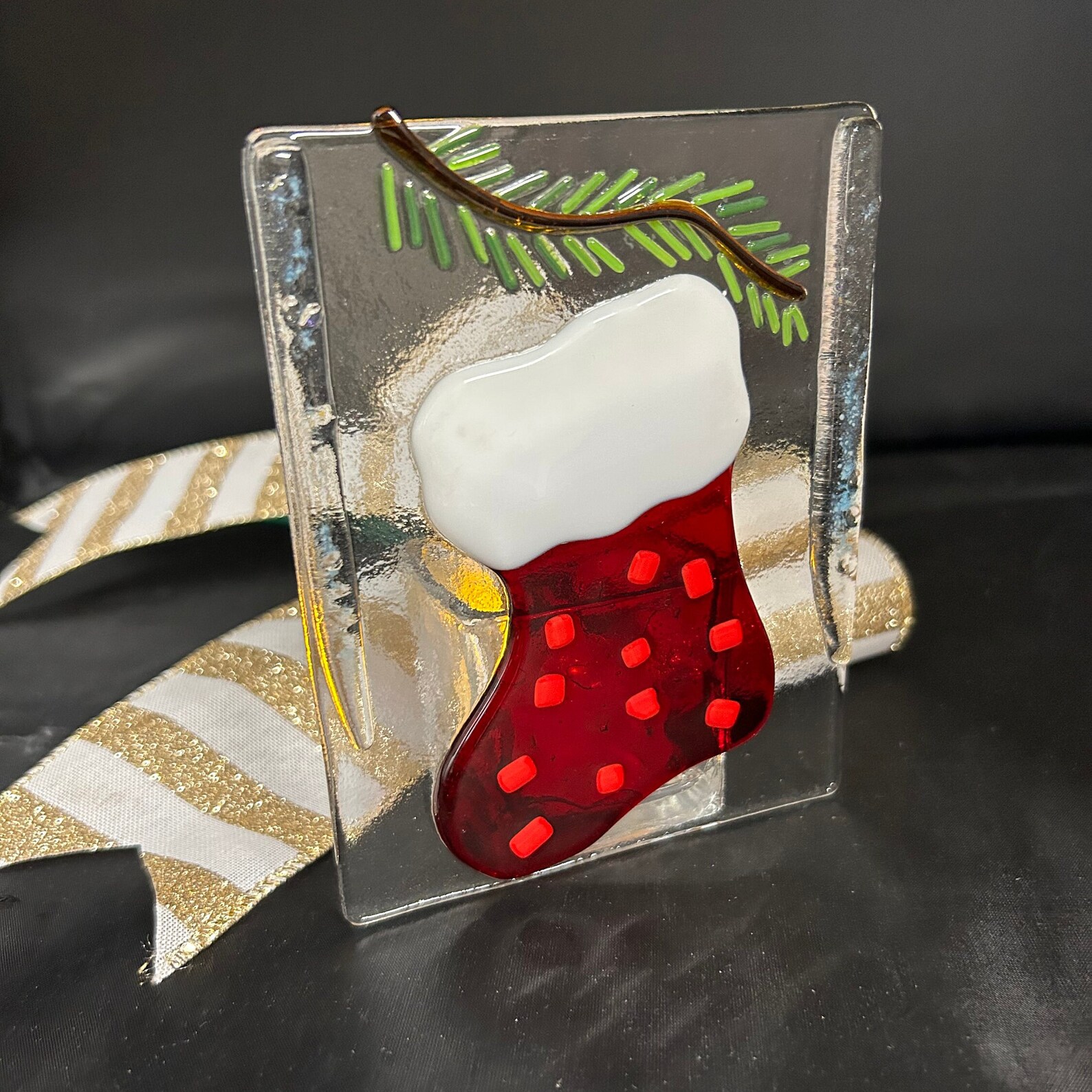 Christmas Tea Light Holder Panels in Festive Fused Glass, Choices ...