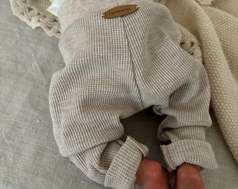 Baby pants, slim jogging pants, waffle jersey